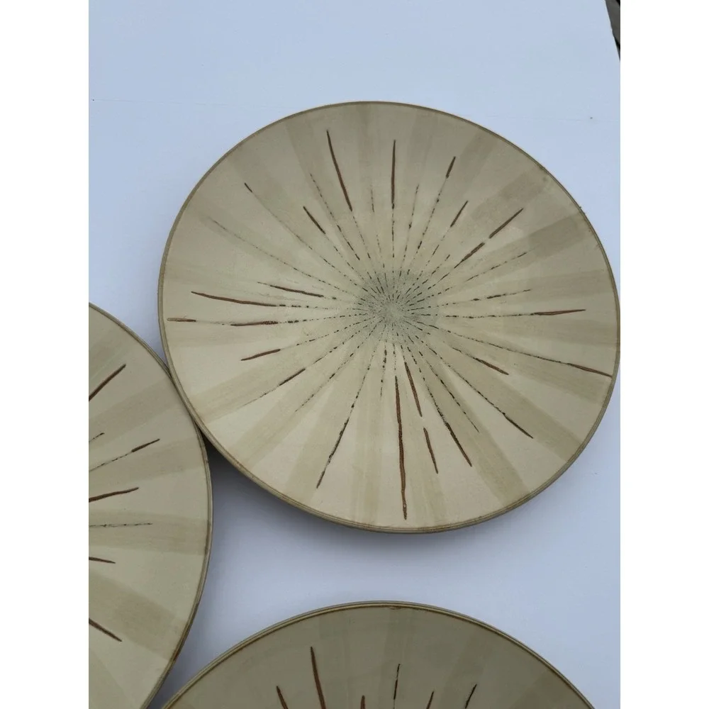 Pier 1 Sanctuary Ceramic Stoneware Dinner Plates Set Of 5 Starburst